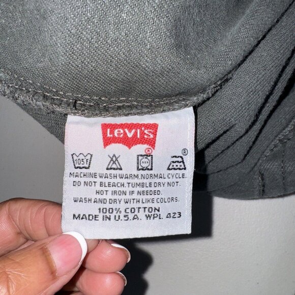 Vintage Levis 501 Jeans 38x30 Green Levi’s USA 90's Iconic Button Fly Casual - Picture 9 of 13